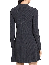 Traveling Rib-Knit Wool-Cashmere Minidress