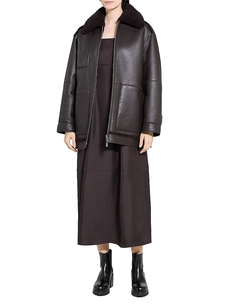 Cocoon Reversible Shearling Coat