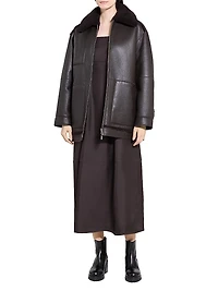 Cocoon Reversible Shearling Coat