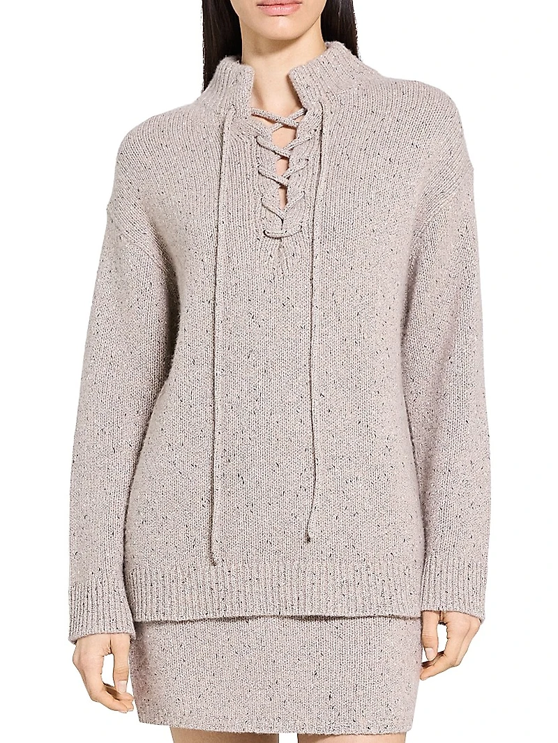 Oversized Drawstring Wool-Blend Sweater