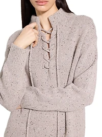 Oversized Drawstring Wool-Blend Sweater