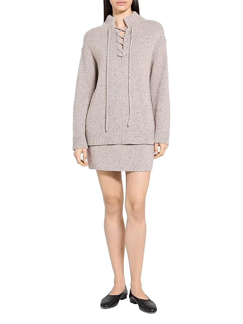 Oversized Drawstring Wool-Blend Sweater