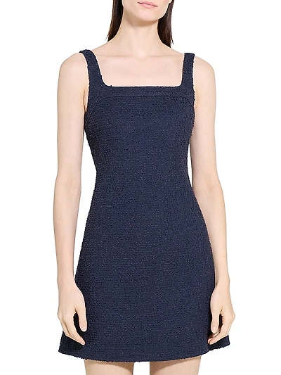 Cotton-Blend Sleeveless Fit & Flare Minidress