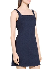 Cotton-Blend Sleeveless Fit & Flare Minidress