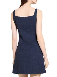 Cotton-Blend Sleeveless Fit & Flare Minidress