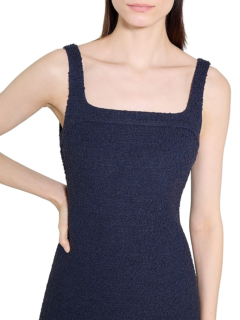 Cotton-Blend Sleeveless Fit & Flare Minidress