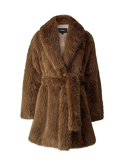 Kacela Faux-Fur Shawl-Collar Coat