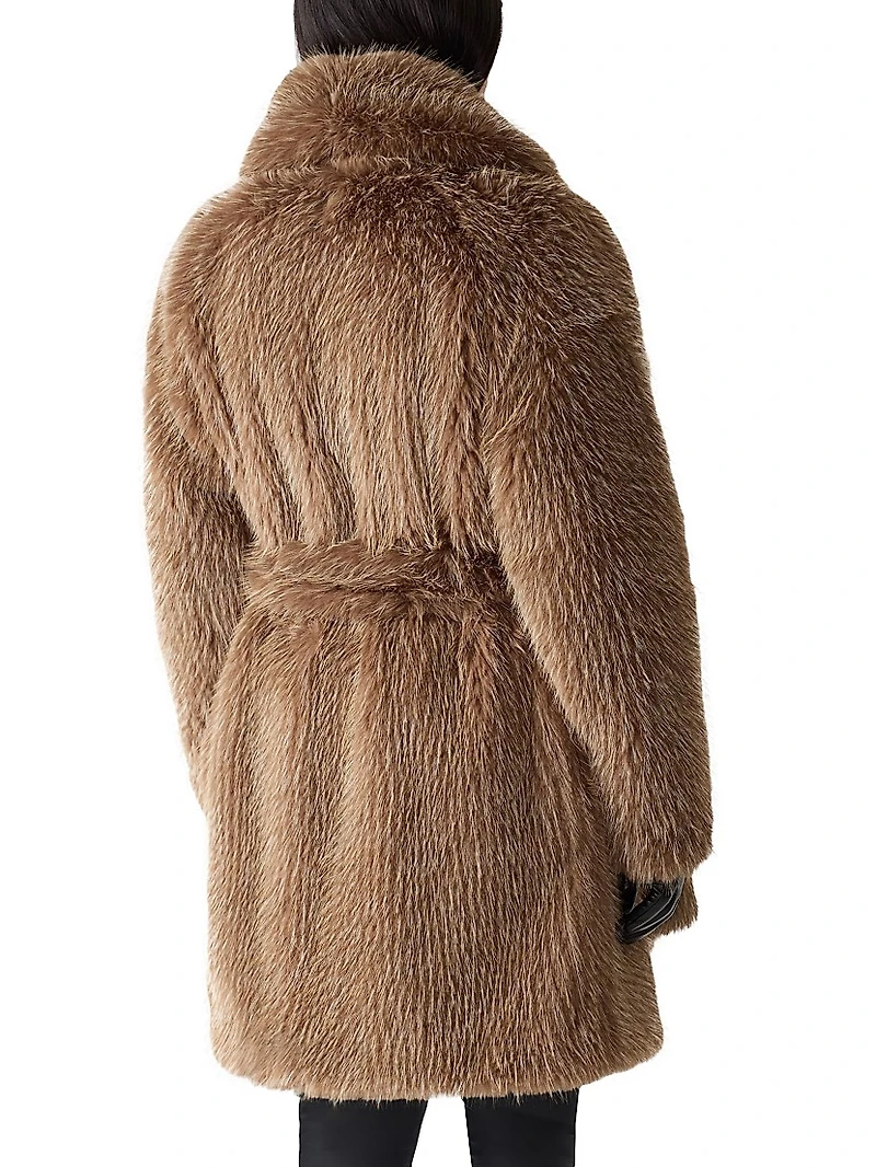 Kacela Faux-Fur Shawl-Collar Coat