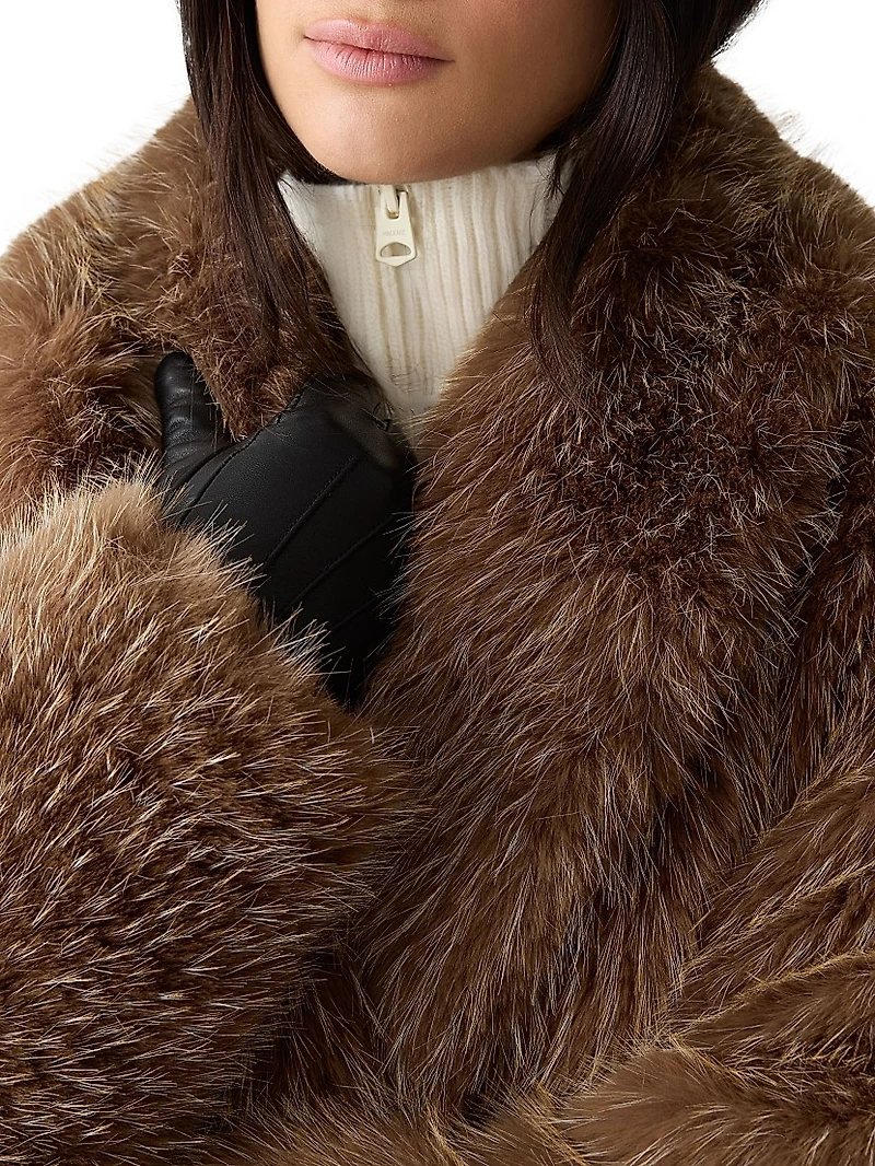Kacela Faux-Fur Shawl-Collar Coat