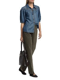 Noah Chambray Puff Sleeve Shirt