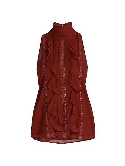 Christine Ruffled Silk Top