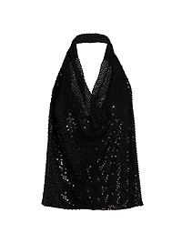Alice Sequin Halterneck Top