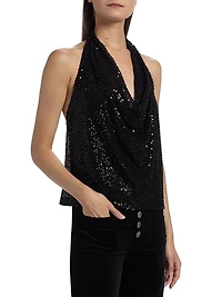Alice Sequin Halterneck Top