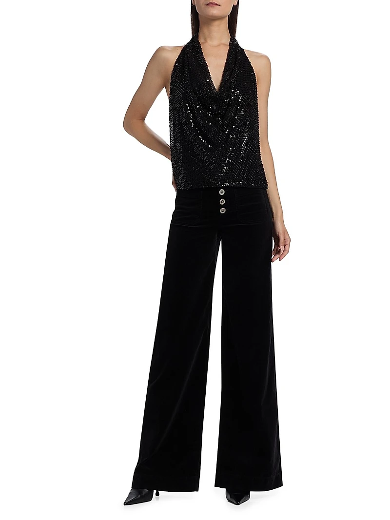 Alice Sequin Halterneck Top