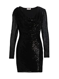 Leon Sequined V-Neck Minidress