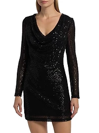 Leon Sequined V-Neck Minidress