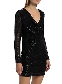 Leon Sequined V-Neck Minidress