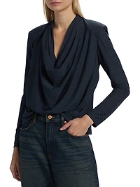 Antonia Long-Sleeve Cowlneck Top