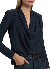 Antonia Long-Sleeve Cowlneck Top
