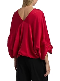 Krista Satin V-Neck Top