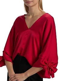 Krista Satin V-Neck Top