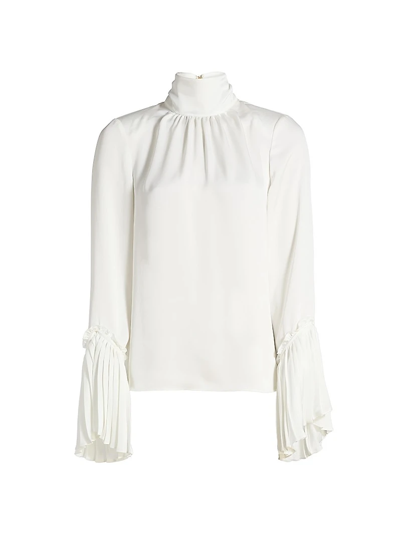 Christy Pleated Long-Sleeve Top