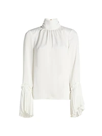 Christy Pleated Long-Sleeve Top
