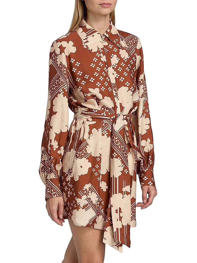 Ada Printed Mini-Shirtdress