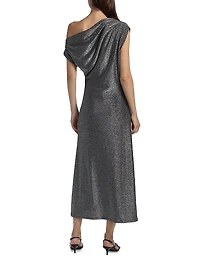 Rocker Chet Shimmer One-Shoulder Midi-Dress