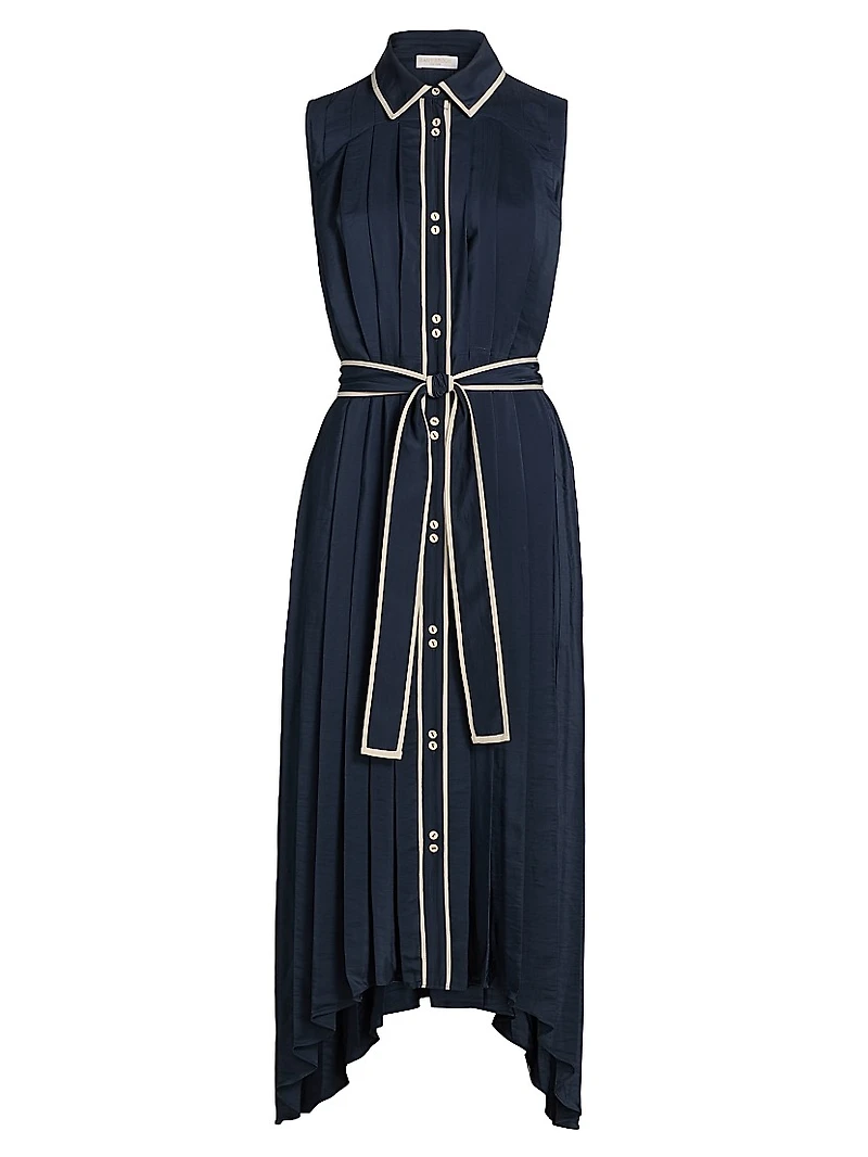 Kenneth Pleated Handkerchief Midi-Dress
