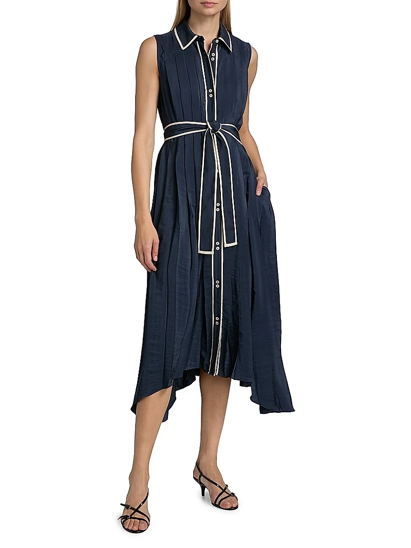 Kenneth Pleated Handkerchief Midi-Dress