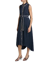 Kenneth Pleated Handkerchief Midi-Dress