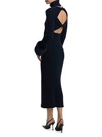Linda Rib-Knit Wool-Blend Midi-Dress