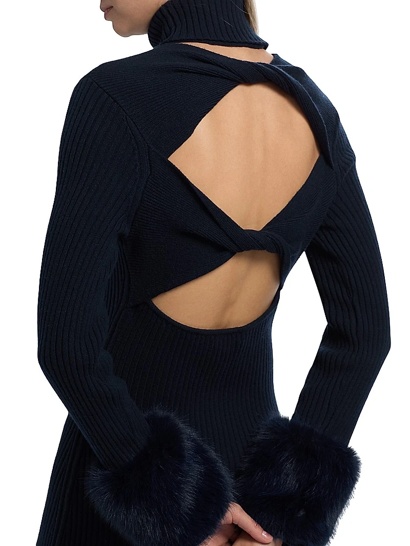 Linda Rib-Knit Wool-Blend Midi-Dress