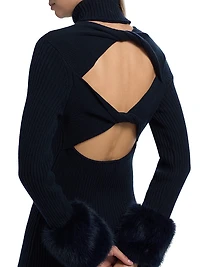 Linda Rib-Knit Wool-Blend Midi-Dress
