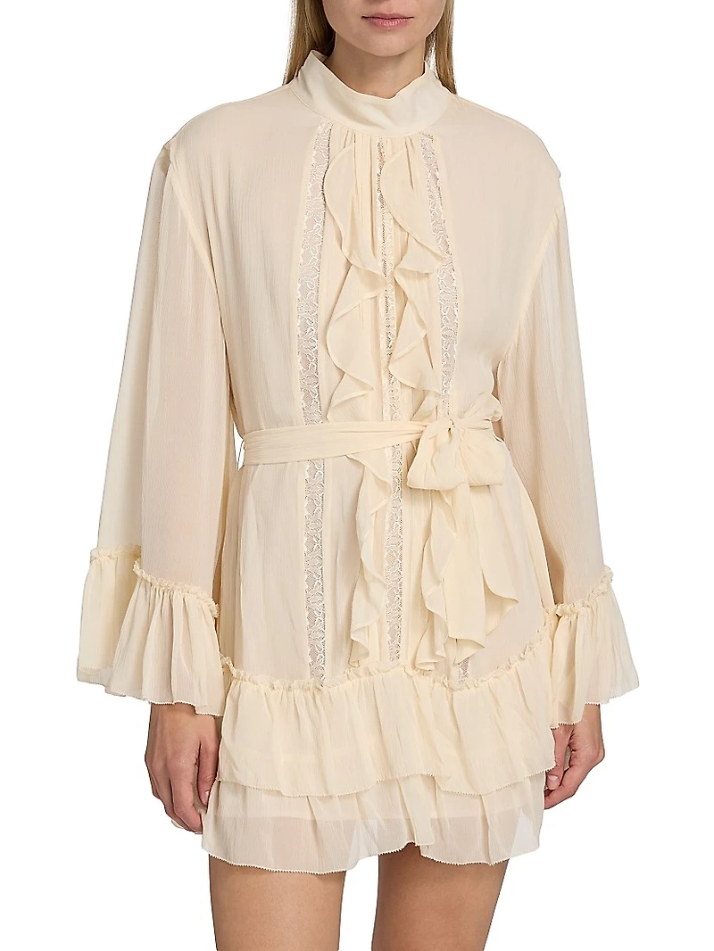Claudia Ruffled Silk Minidress