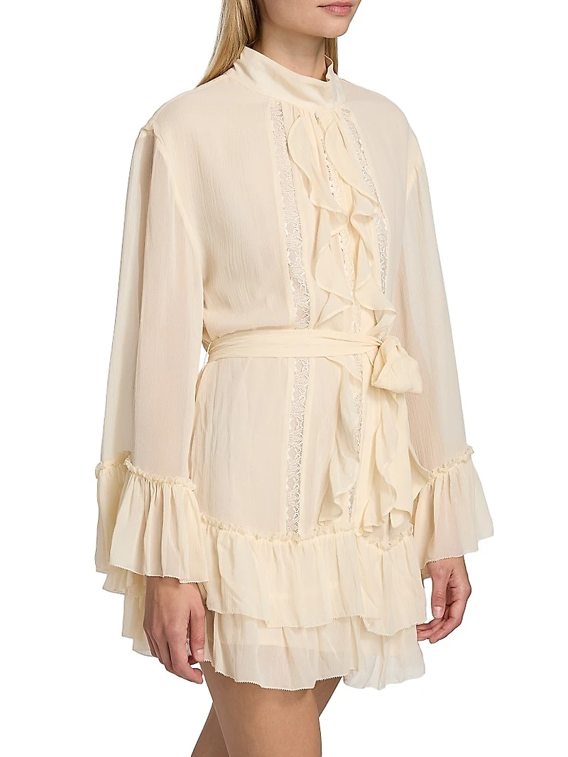 Claudia Ruffled Silk Minidress