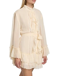 Claudia Ruffled Silk Minidress