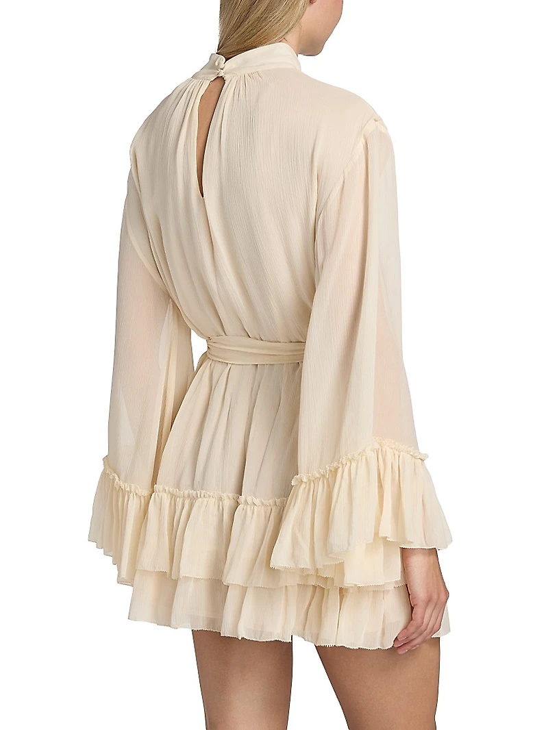 Claudia Ruffled Silk Minidress