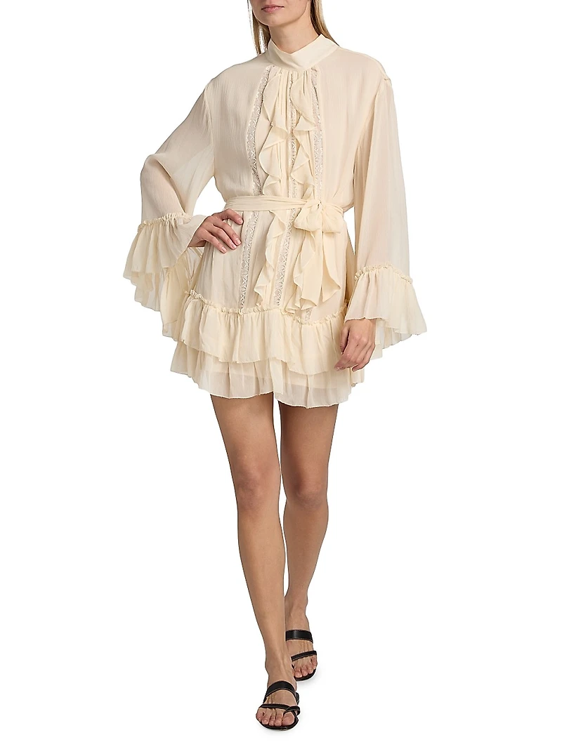 Claudia Ruffled Silk Minidress
