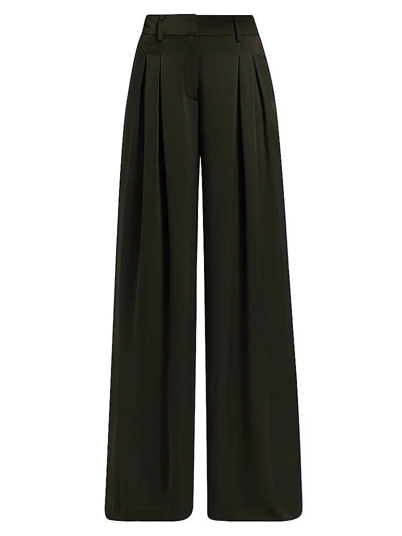 Oscar Pleated Wide-Leg Pants
