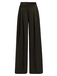 Oscar Pleated Wide-Leg Pants