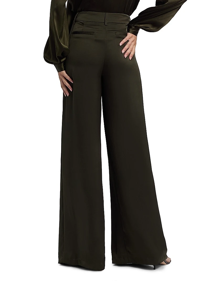 Oscar Pleated Wide-Leg Pants