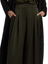 Oscar Pleated Wide-Leg Pants