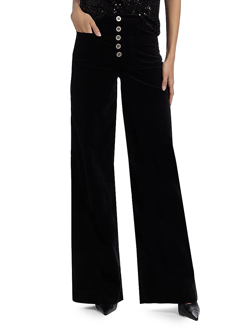 Cindy Velvet Wide-Leg Pants
