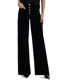 Cindy Velvet Wide-Leg Pants