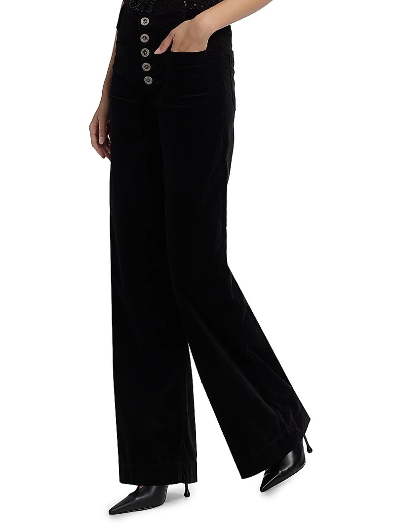 Cindy Velvet Wide-Leg Pants
