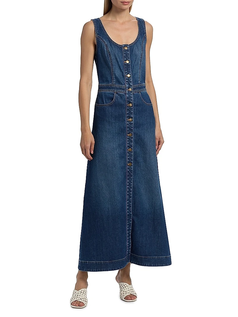 Madeleine Sleeveless Denim Maxi Dress