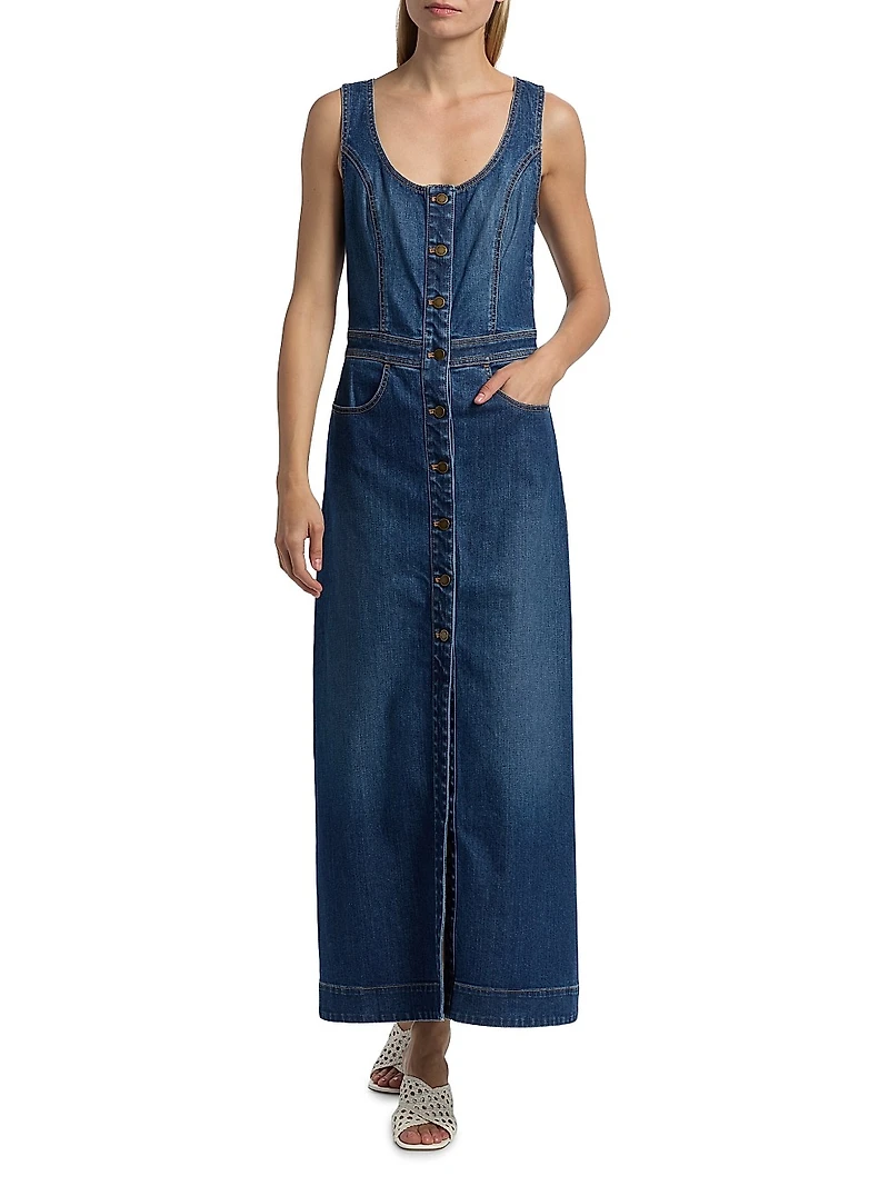 Madeleine Sleeveless Denim Maxi Dress
