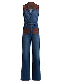 Claudette Sleeveless Denim Jumpsuit